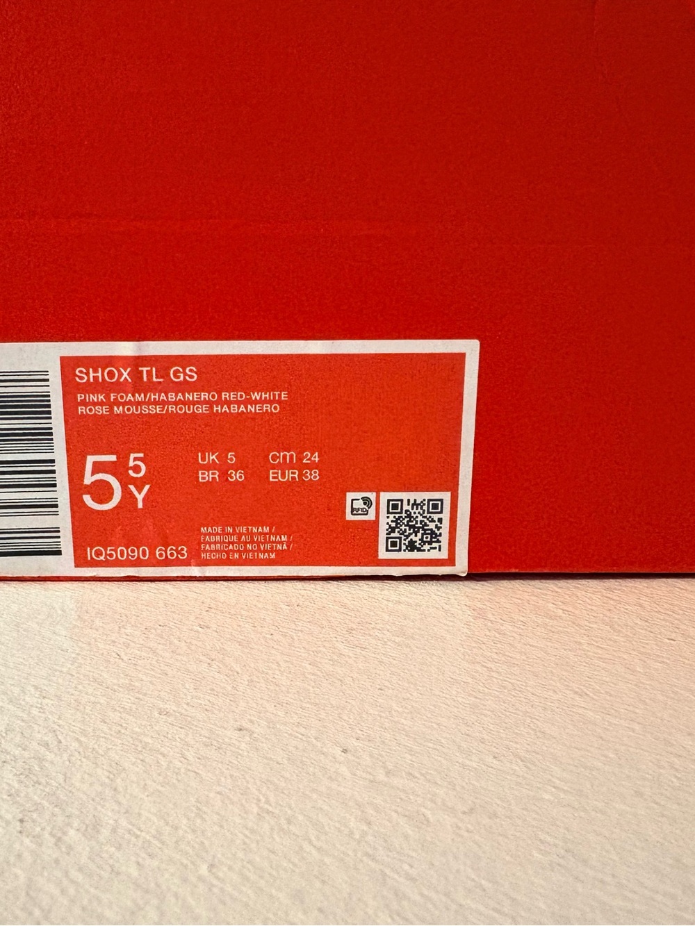 Nike Kids Red and White Shox Athletic Sneakers - Picture 5 of 5